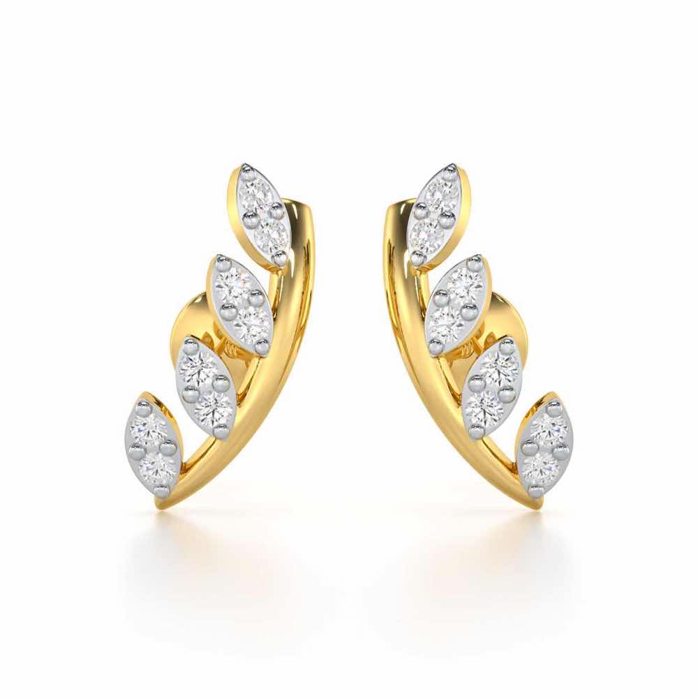 Royal Remembrance Silver Stud Earrings - Yellow Gold - Image 1