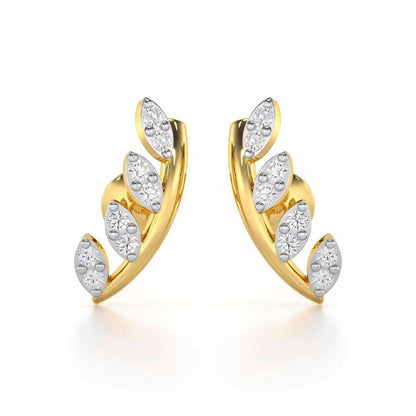 Royal Remembrance Silver Stud Earrings - Yellow Gold - Image 1