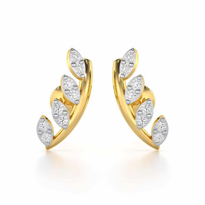 Royal Remembrance Silver Stud Earrings - Yellow Gold - Image 1