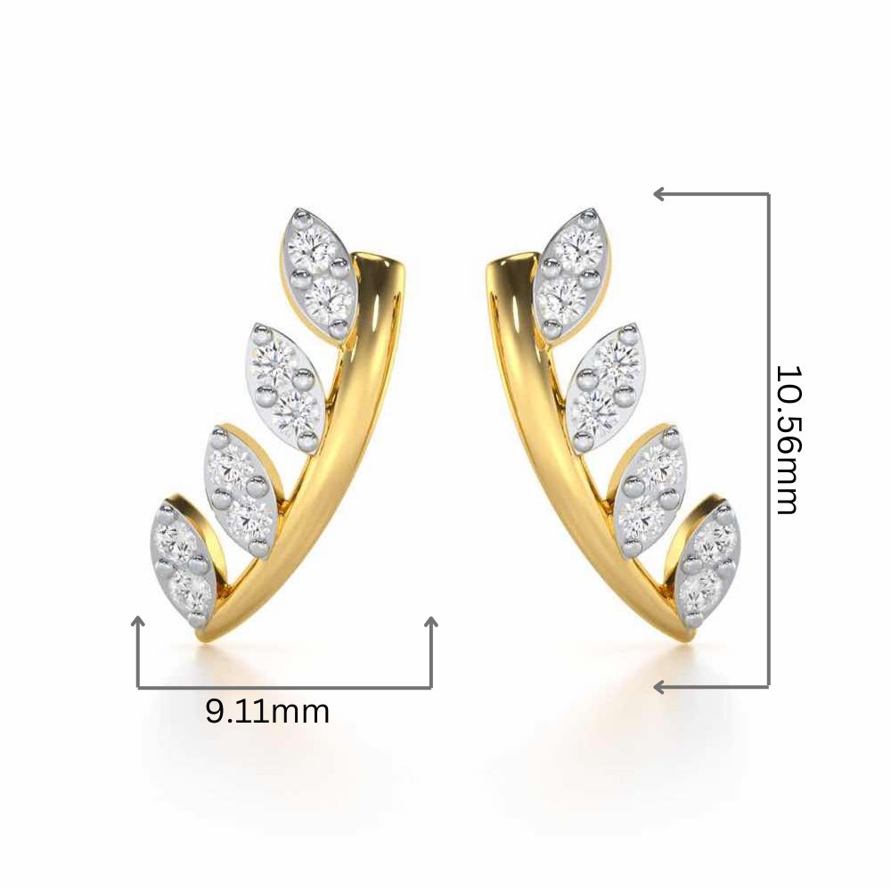 Royal Remembrance Silver Stud Earrings - Yellow Gold - Image 2