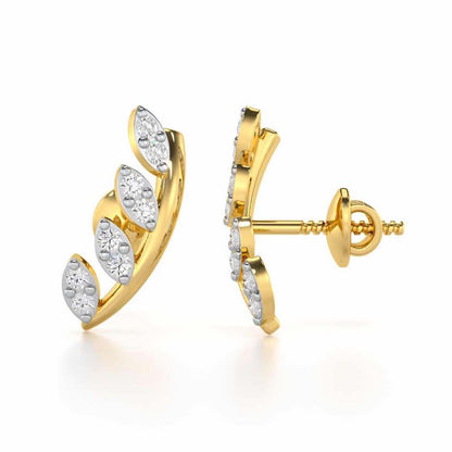 Royal Remembrance Silver Stud Earrings - Yellow Gold - Image 4