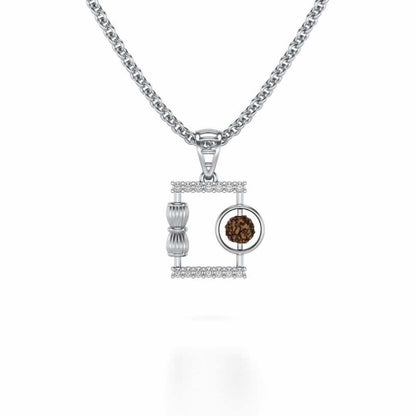 Rudraksh Silver Pendant - White Gold - Image 1