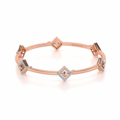 Rumba Hold Silver Bangles - Rose Gold - Image 2