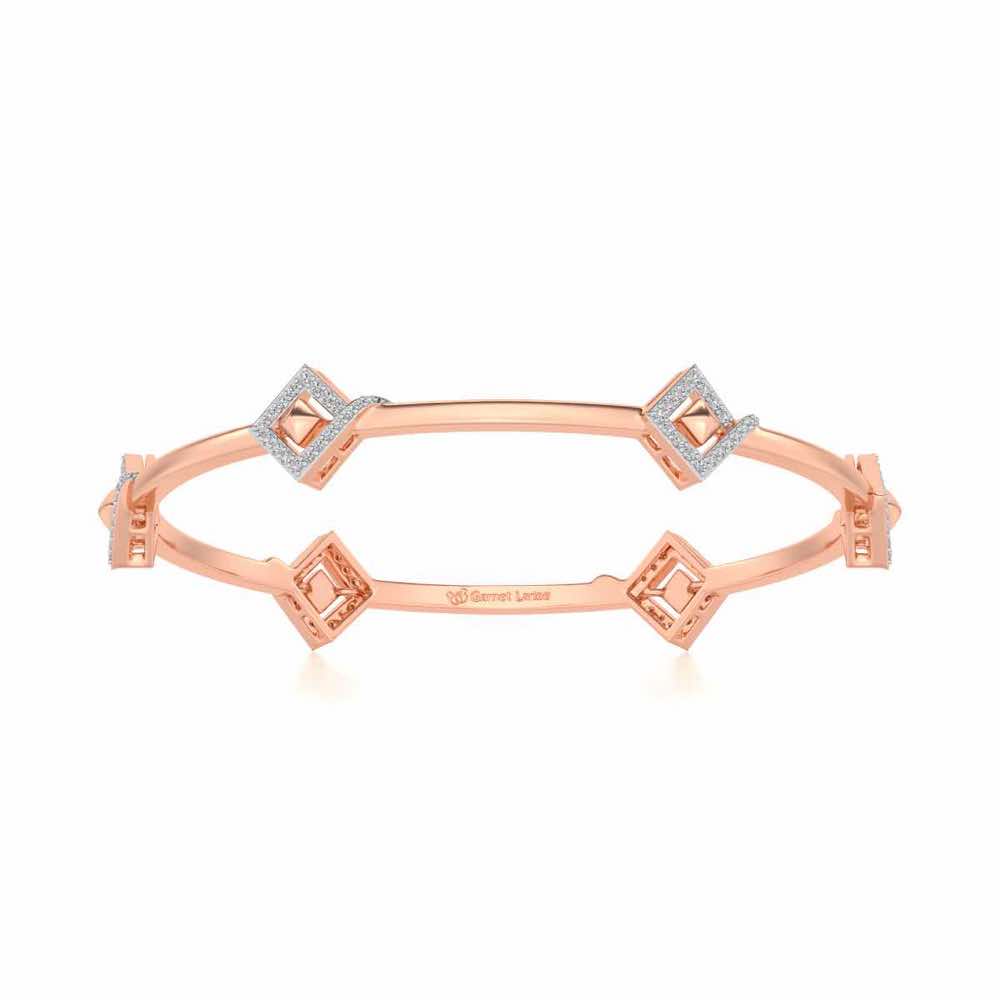 Rumba Hold Silver Bangles - Rose Gold - Image 4