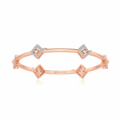 Rumba Hold Silver Bangles - Rose Gold - Image 4
