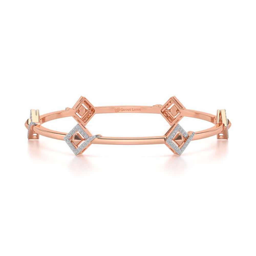 Rumba Hold Silver Bangles - Rose Gold - Image 5