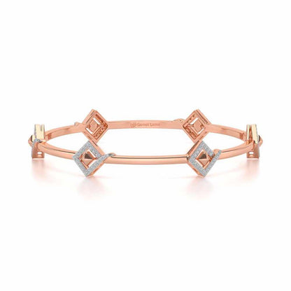 Rumba Hold Silver Bangles - Rose Gold - Image 5