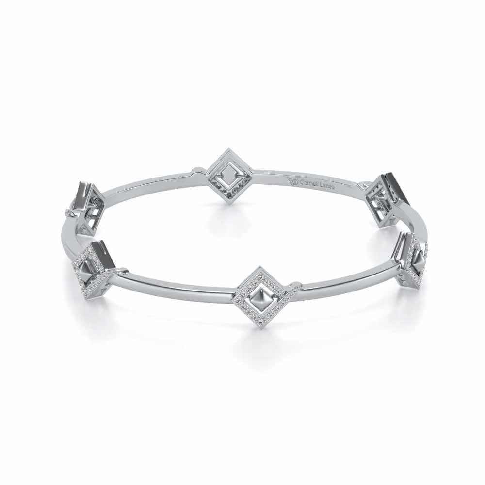 Rumba Hold Silver Bangles - White Gold - Image 2