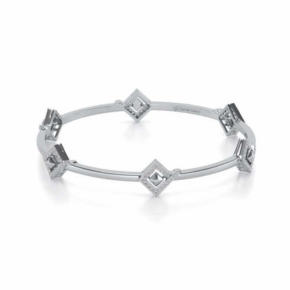 Rumba Hold Silver Bangles - White Gold - Image 2