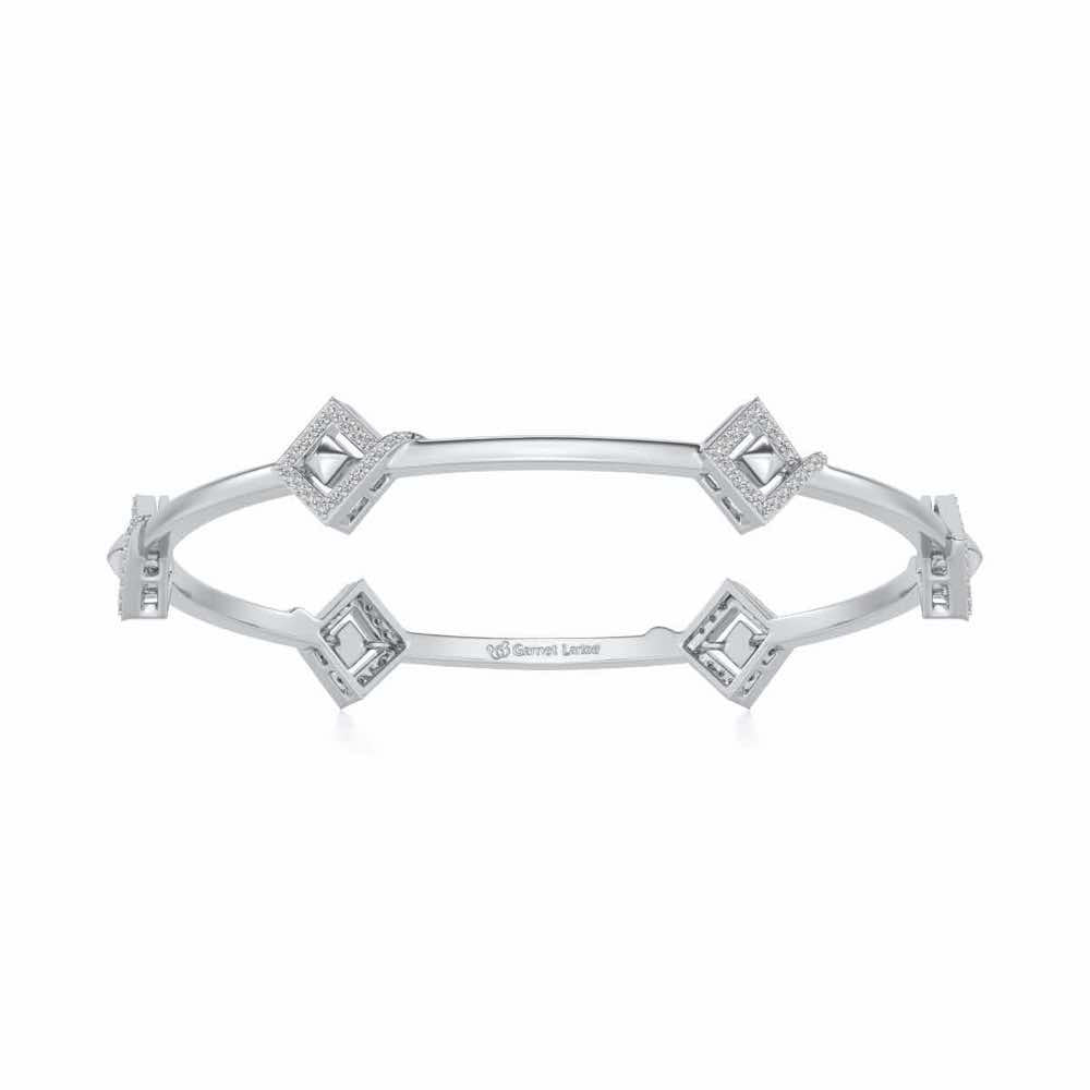 Rumba Hold Silver Bangles - White Gold - Image 4
