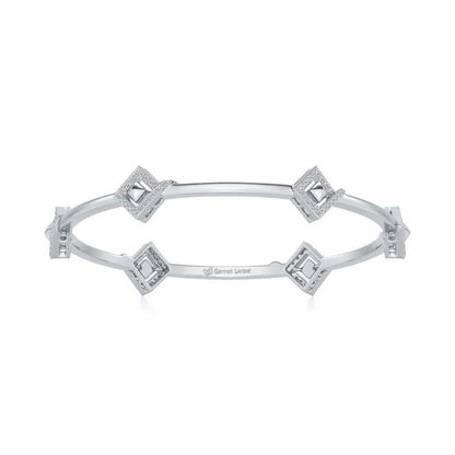 Rumba Hold Silver Bangles - White Gold - Image 4