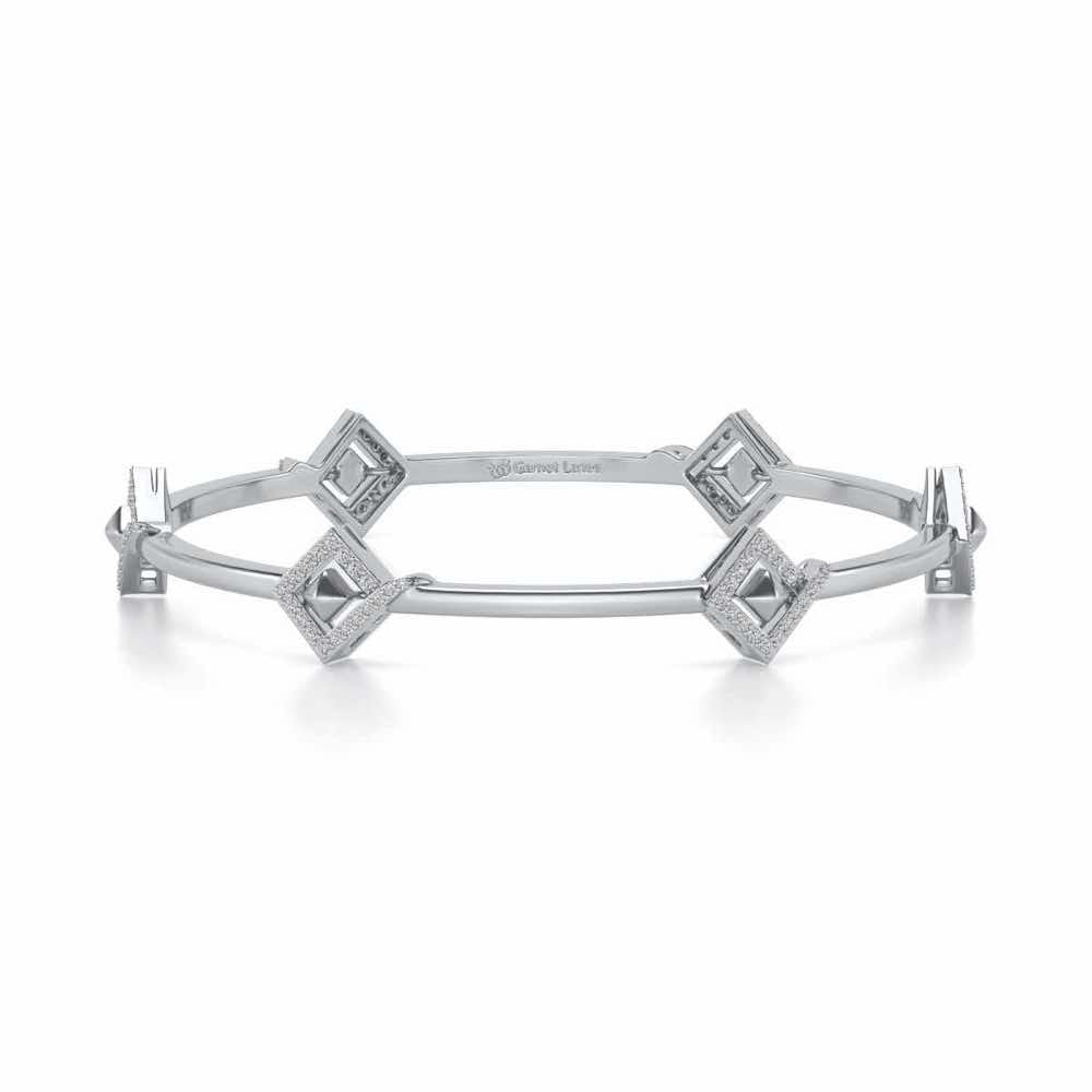 Rumba Hold Silver Bangles - White Gold - Image 5