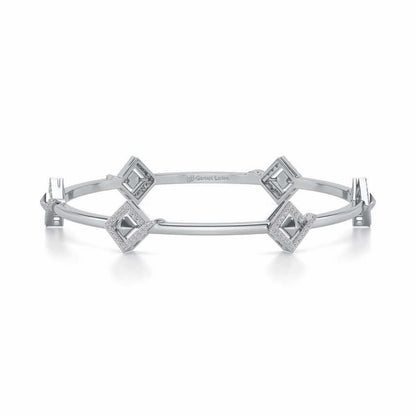 Rumba Hold Silver Bangles - White Gold - Image 5