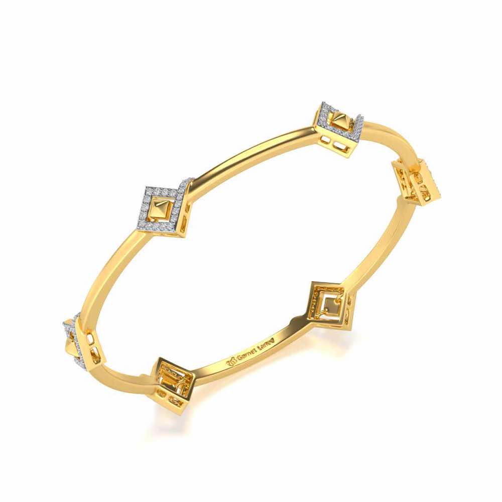 Rumba Hold Silver Bangles - Yellow Gold - Image 1