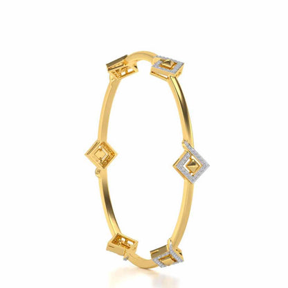 Rumba Hold Silver Bangles - Yellow Gold - Image 3