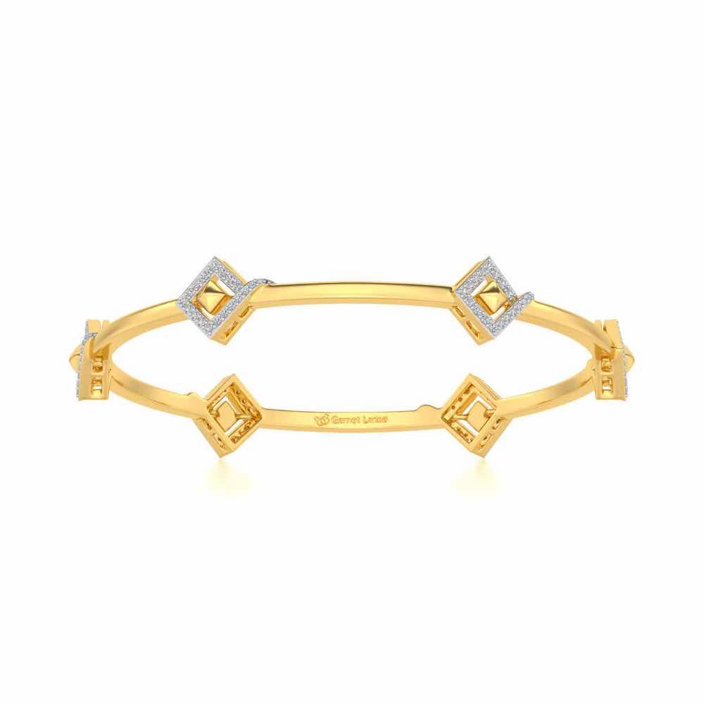 Rumba Hold Silver Bangles - Yellow Gold - Image 4