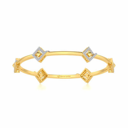 Rumba Hold Silver Bangles - Yellow Gold - Image 4