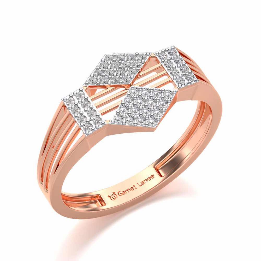 Rumba Silver Ring For Men - Rose Gold - Image 1