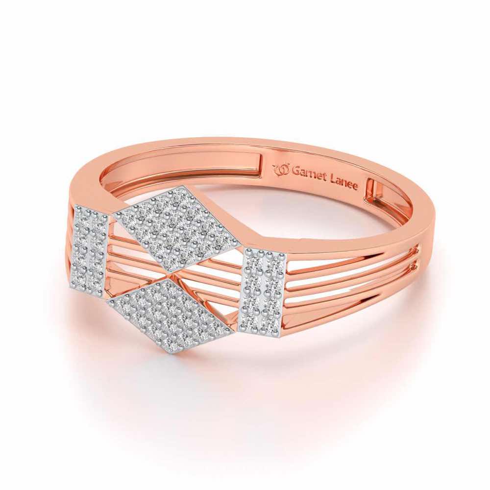 Rumba Silver Ring For Men - Rose Gold - Image 2