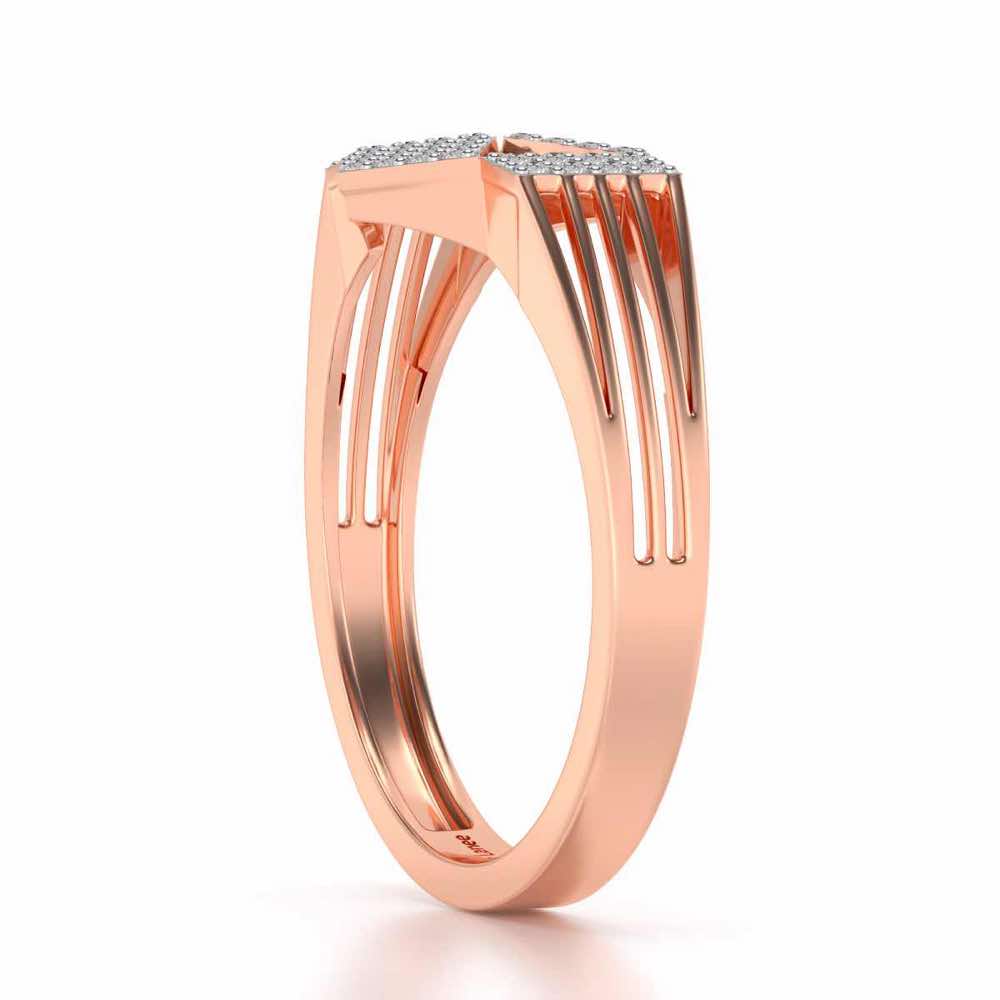 Rumba Silver Ring For Men - Rose Gold - Image 3