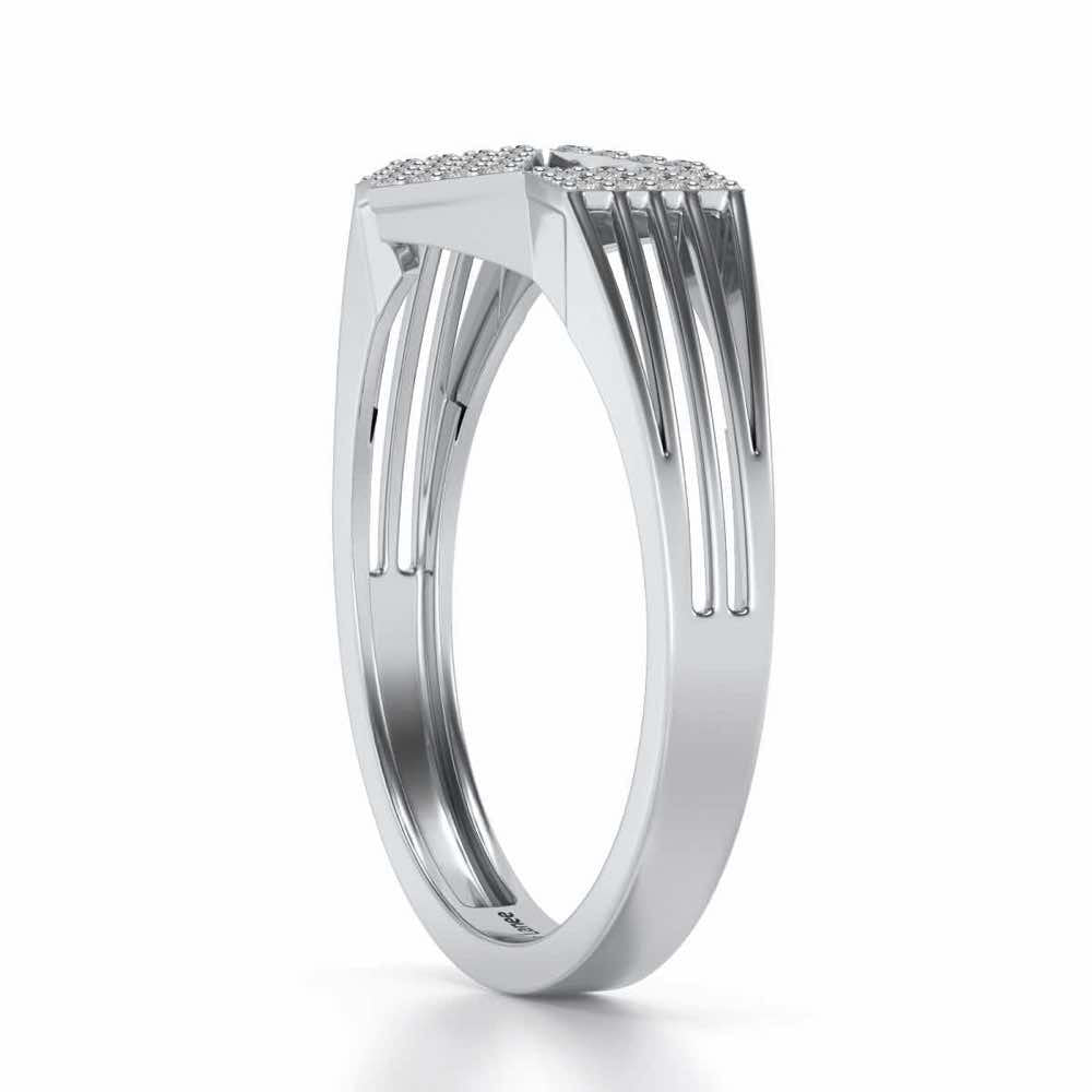Rumba Silver Ring For Men - White Gold - Image 3