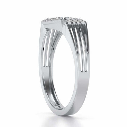 Rumba Silver Ring For Men - White Gold - Image 3