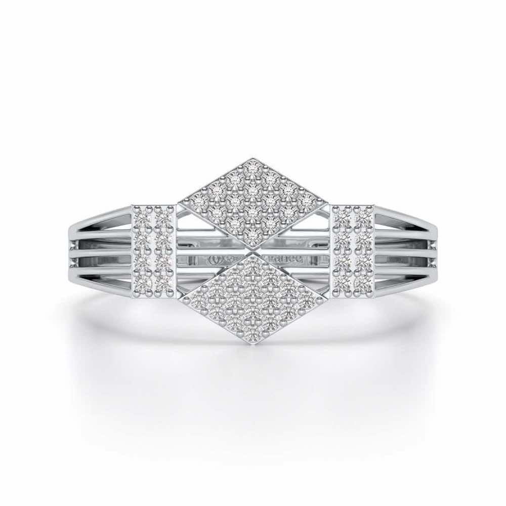 Rumba Silver Ring For Men - White Gold - Image 4