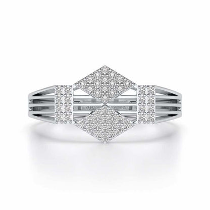 Rumba Silver Ring For Men - White Gold - Image 4