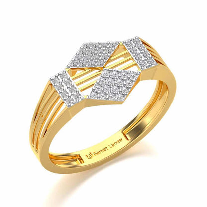 Rumba Silver Ring For Men - Yellow Gold - Image 1