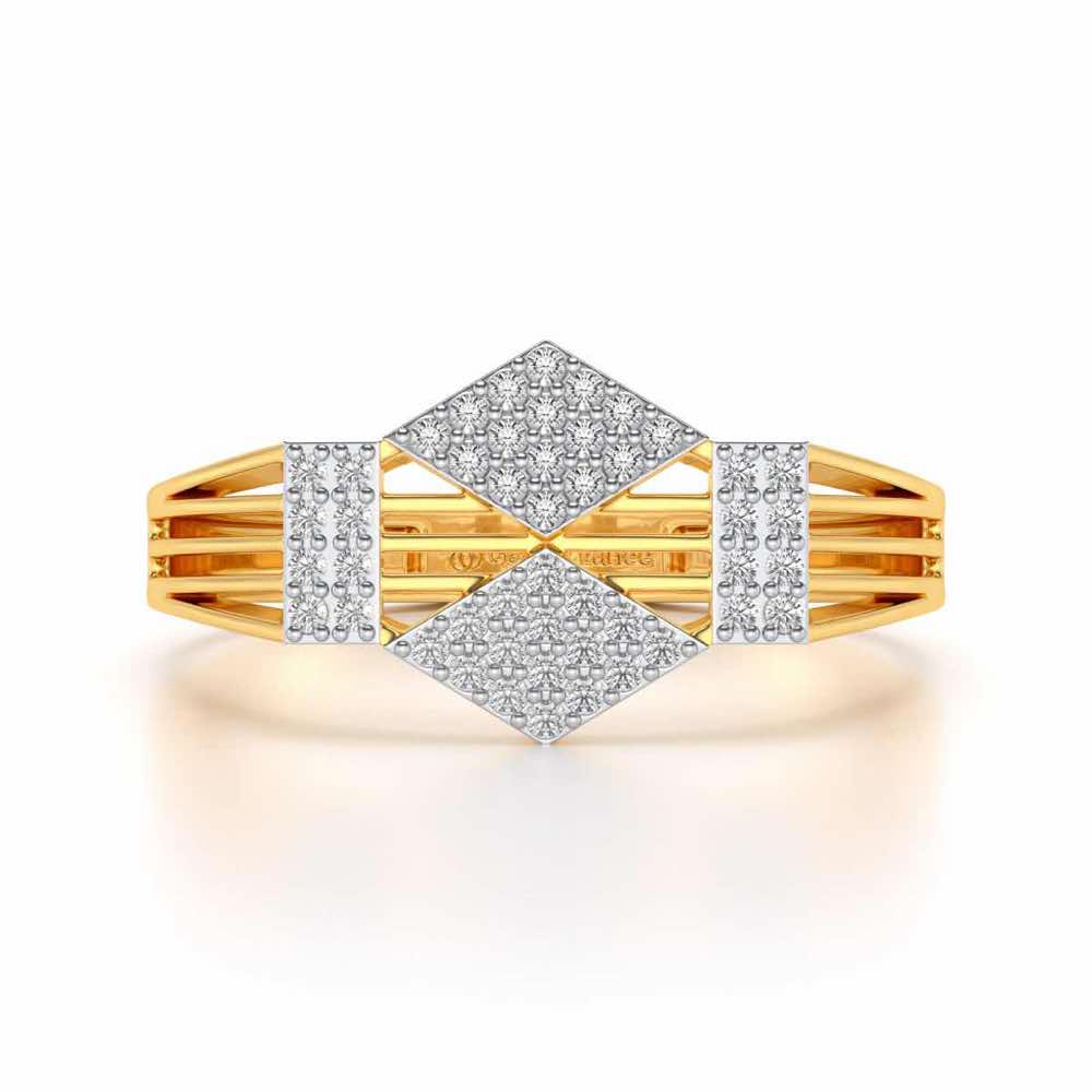 Rumba Silver Ring For Men - Yellow Gold - Image 4