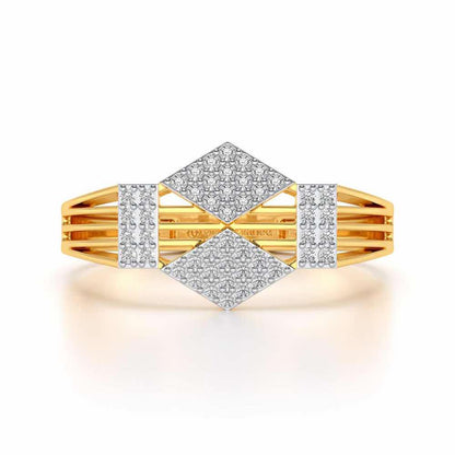Rumba Silver Ring For Men - Yellow Gold - Image 4