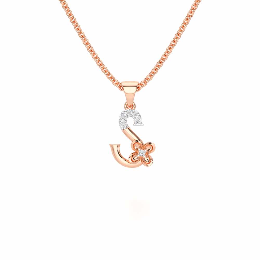 S-Glint Silver Pendant - Rose Gold - Image 1