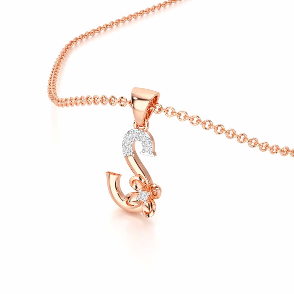 S-Glint Silver Pendant - Rose Gold - Image 2