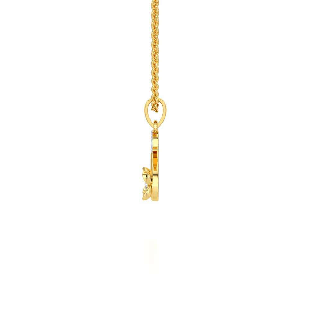 S-Glint Silver Pendant - Yellow Gold - Image 3