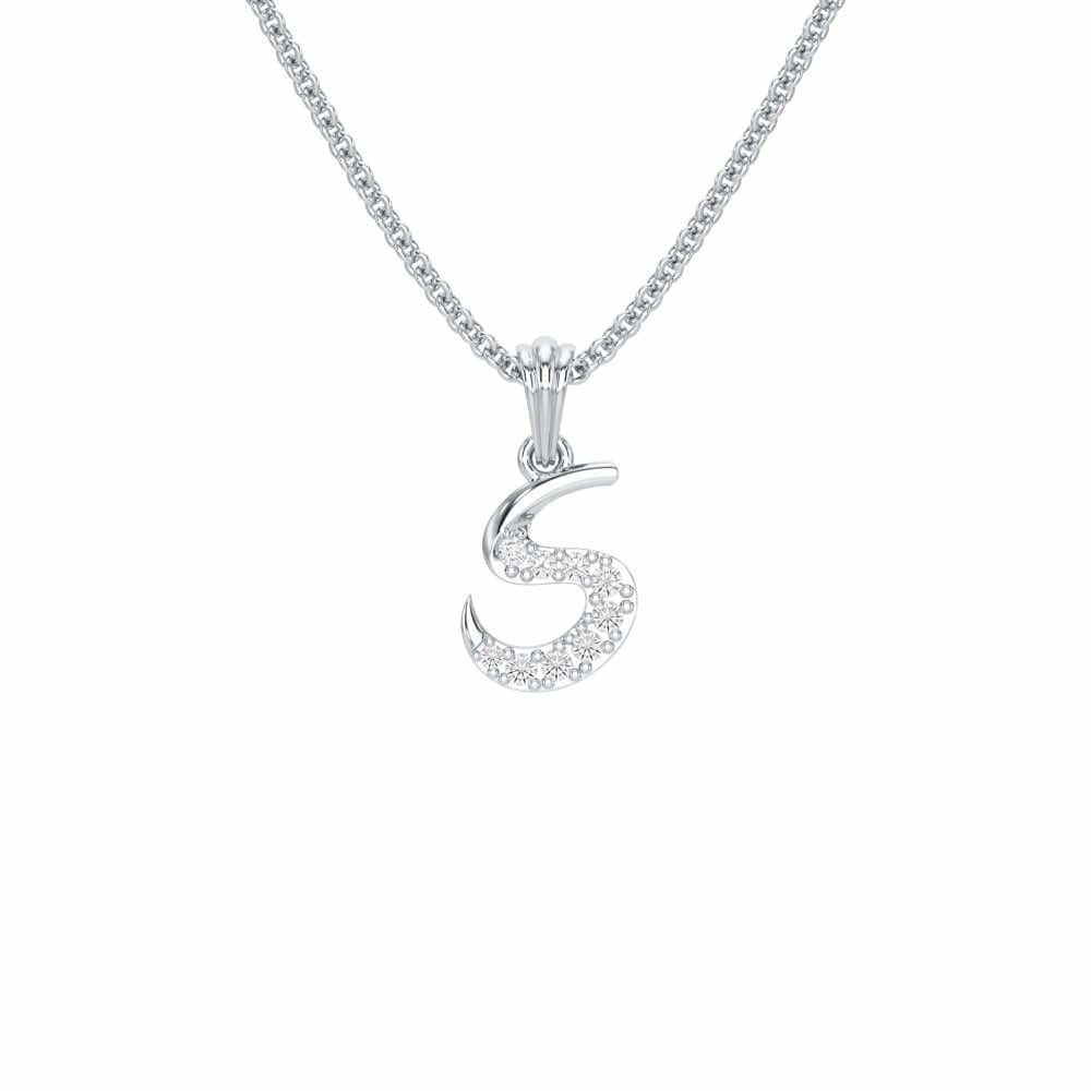 S-Luke Silver Pendant - White Gold - Image 1