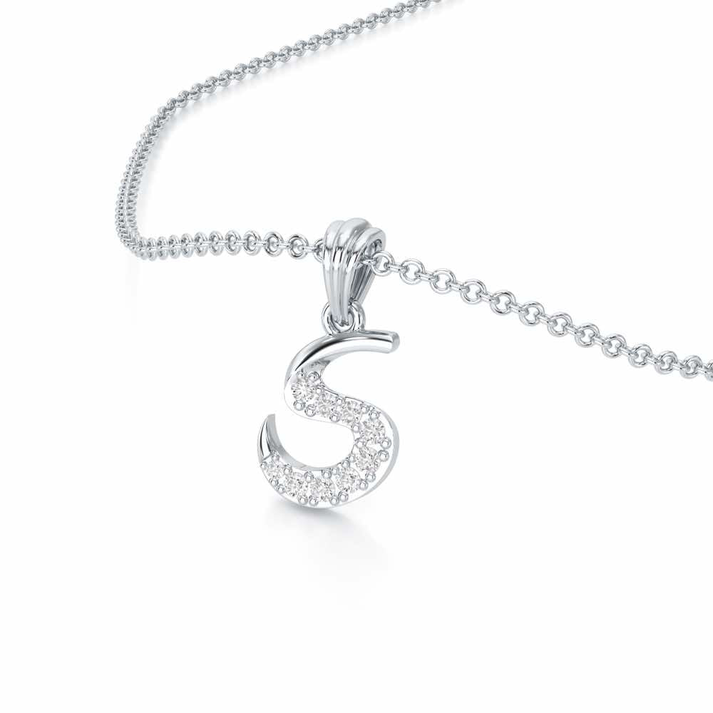 S-Luke Silver Pendant - White Gold - Image 2