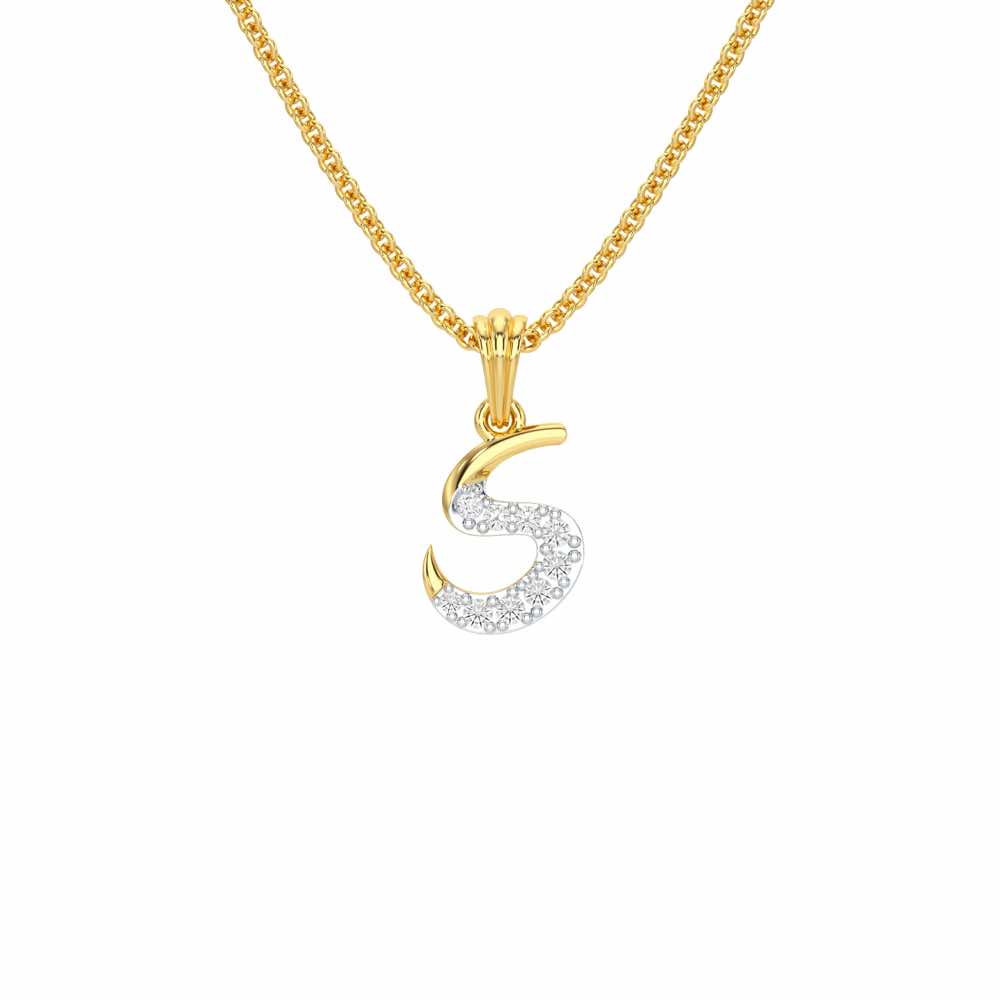 S-Luke Silver Pendant - Yellow Gold - Image 1
