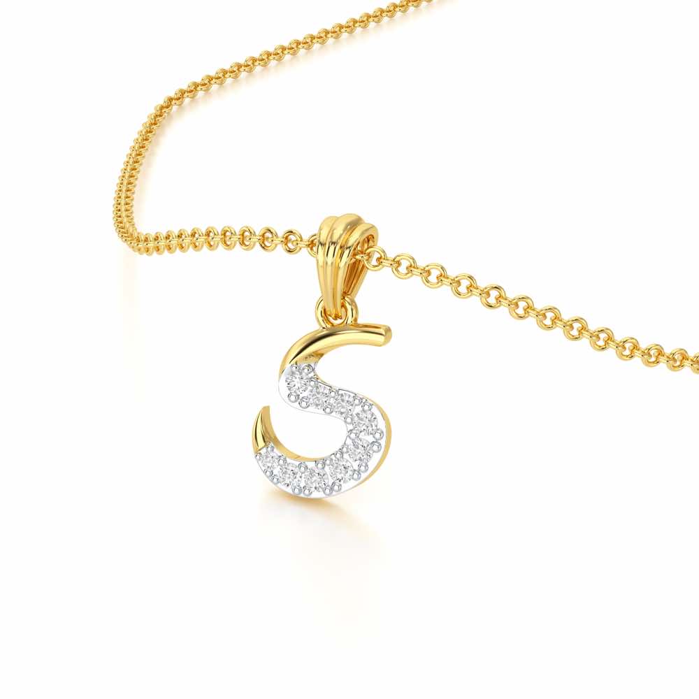 S-Luke Silver Pendant - Yellow Gold - Image 2