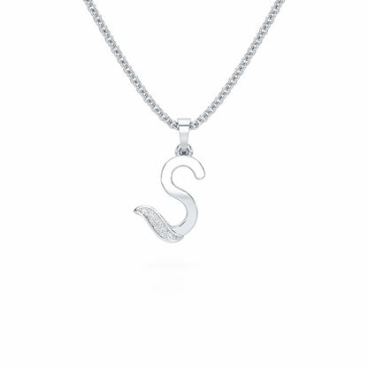 S-Spark Silver Pendant - White Gold - Image 1