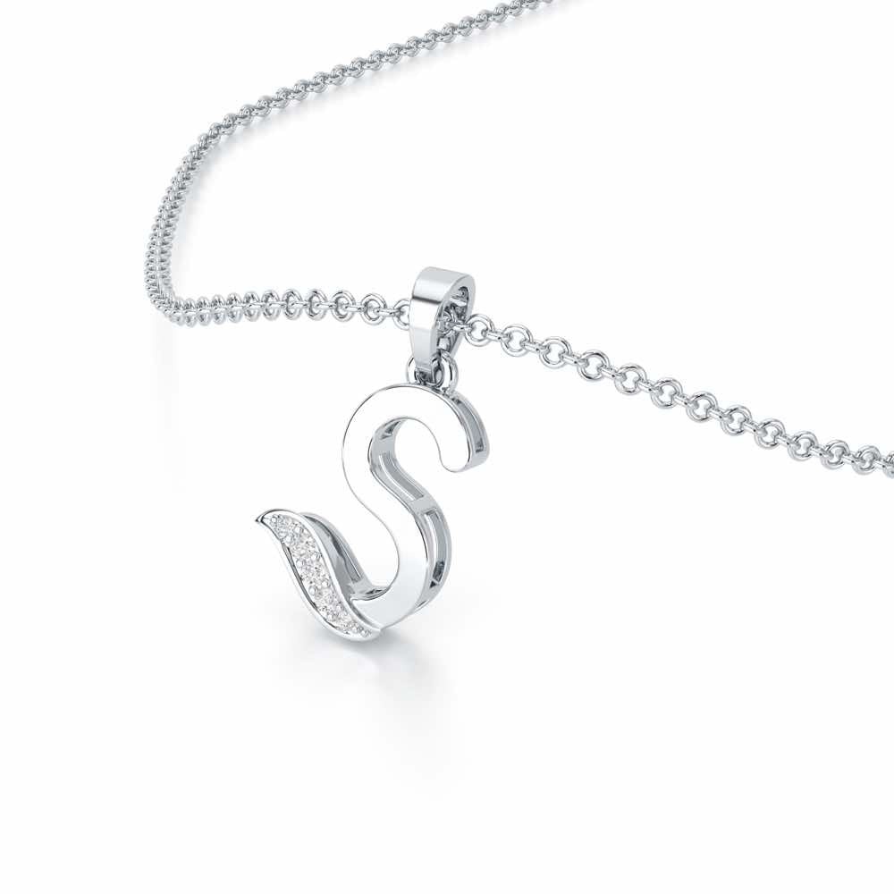 S-Spark Silver Pendant - White Gold - Image 2