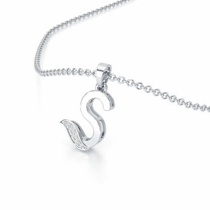 S-Spark Silver Pendant - White Gold - Image 2