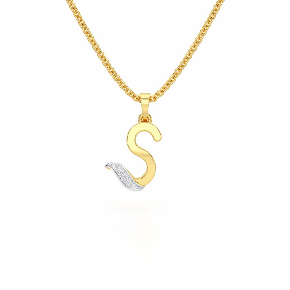 S-Spark Silver Pendant - Yellow Gold - Image 1