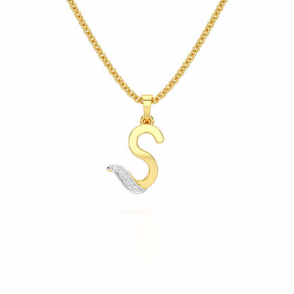 S-Spark Silver Pendant - Yellow Gold - Image 1
