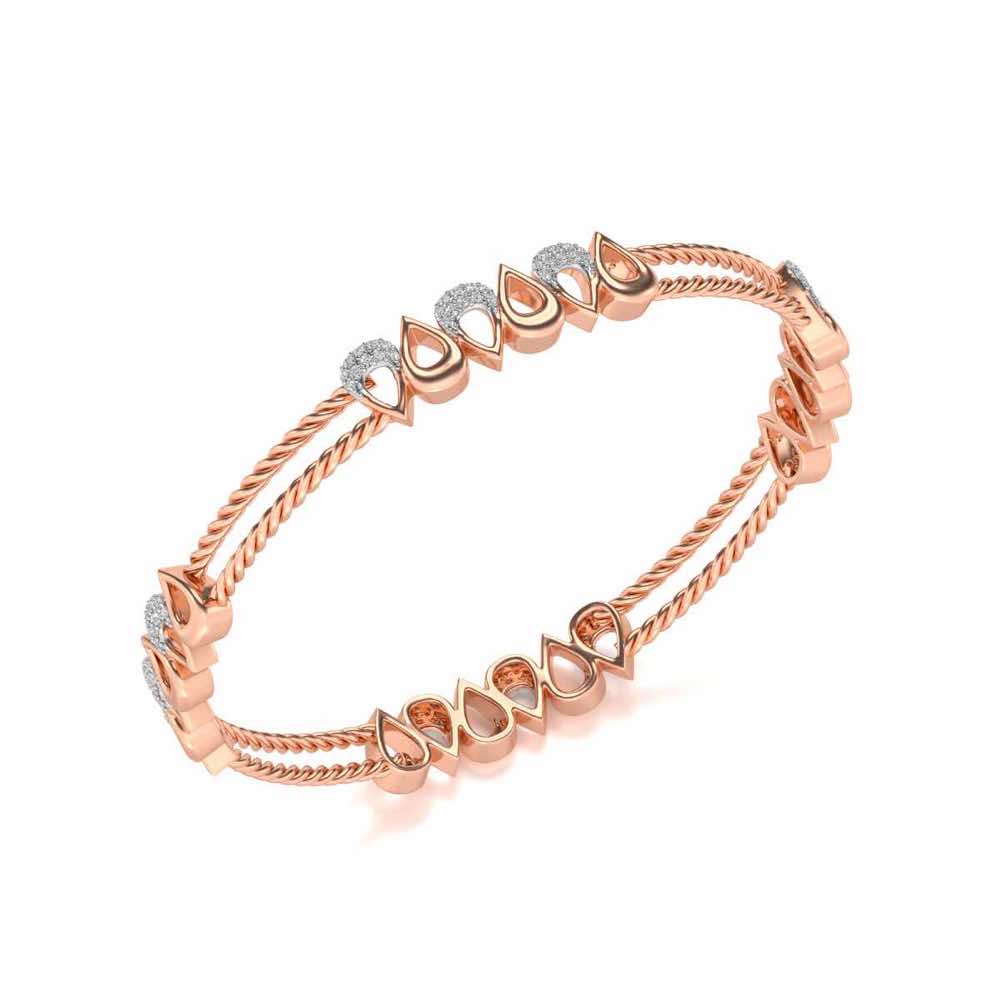 Saath Silver Bangles - Rose Gold - Image 1