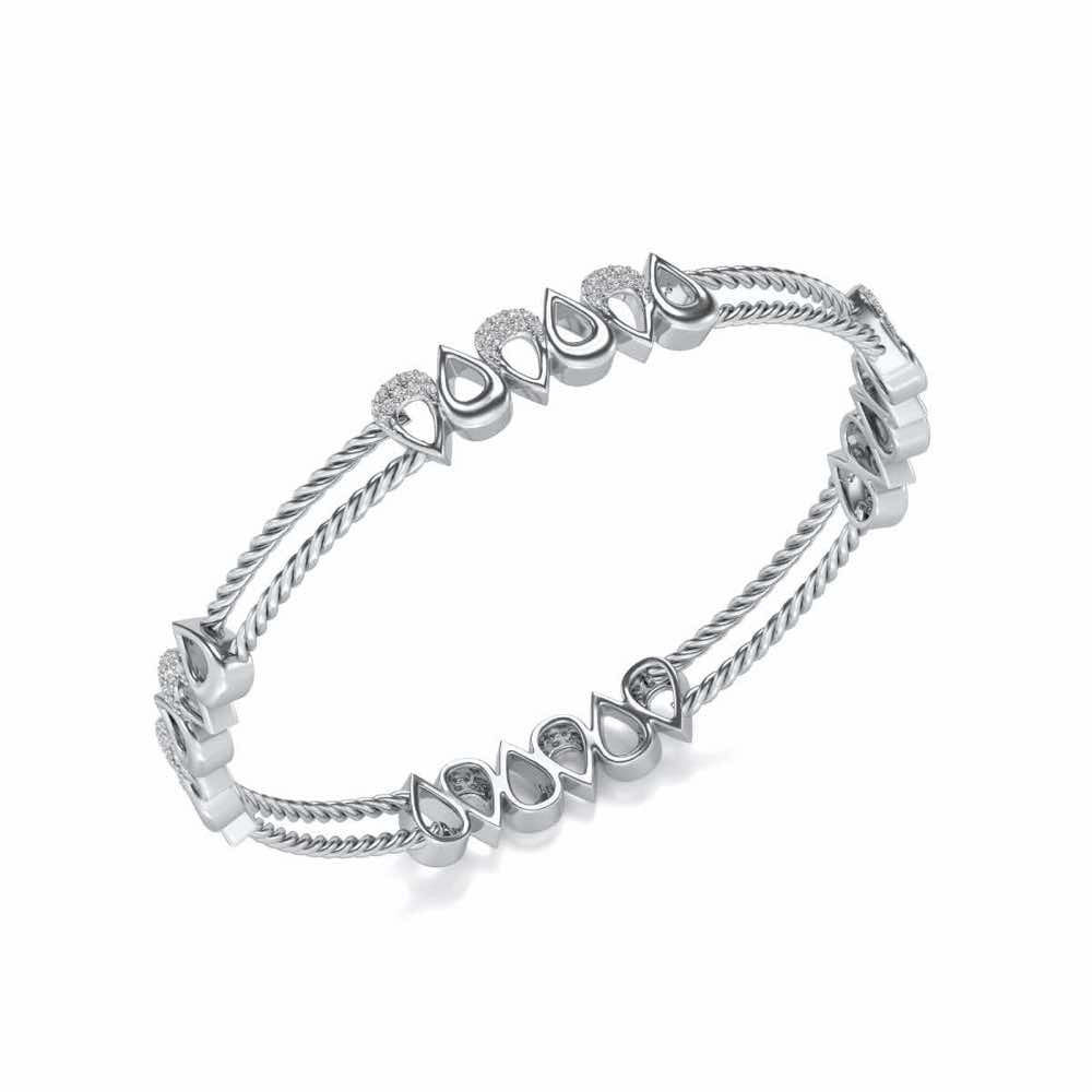 Saath Silver Bangles - White Gold - Image 1