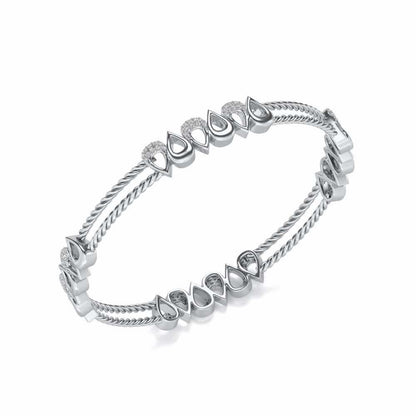 Saath Silver Bangles - White Gold - Image 1