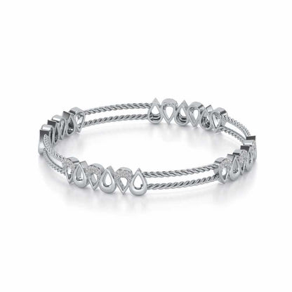 Saath Silver Bangles - White Gold - Image 2