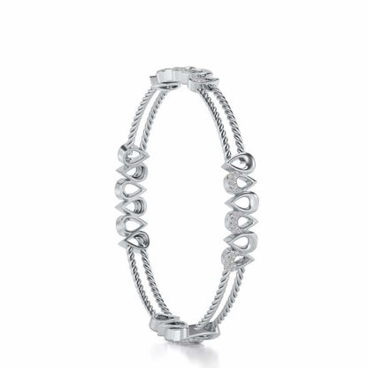 Saath Silver Bangles - White Gold - Image 3