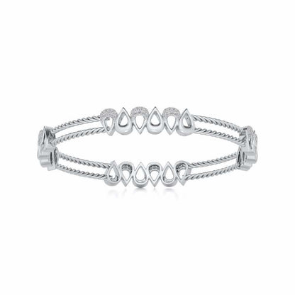 Saath Silver Bangles - White Gold - Image 4