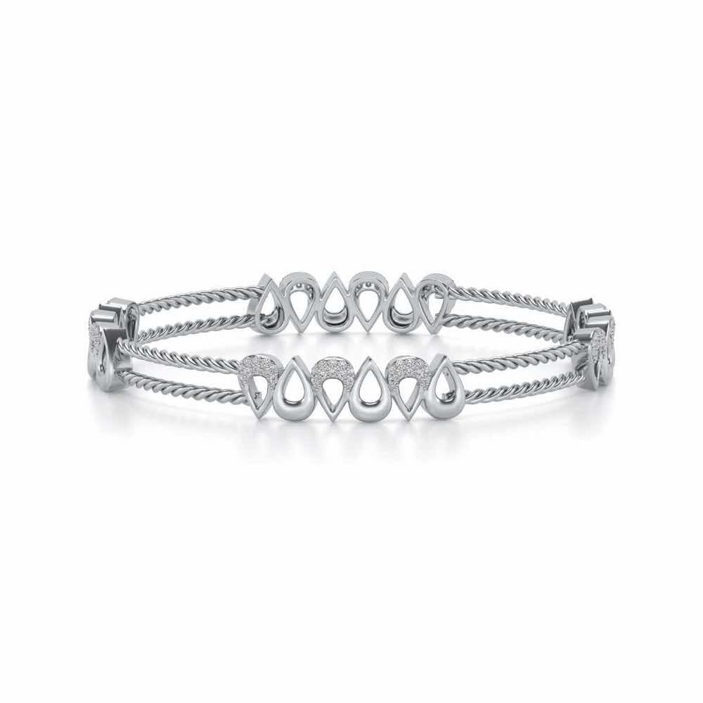 Saath Silver Bangles - White Gold - Image 5